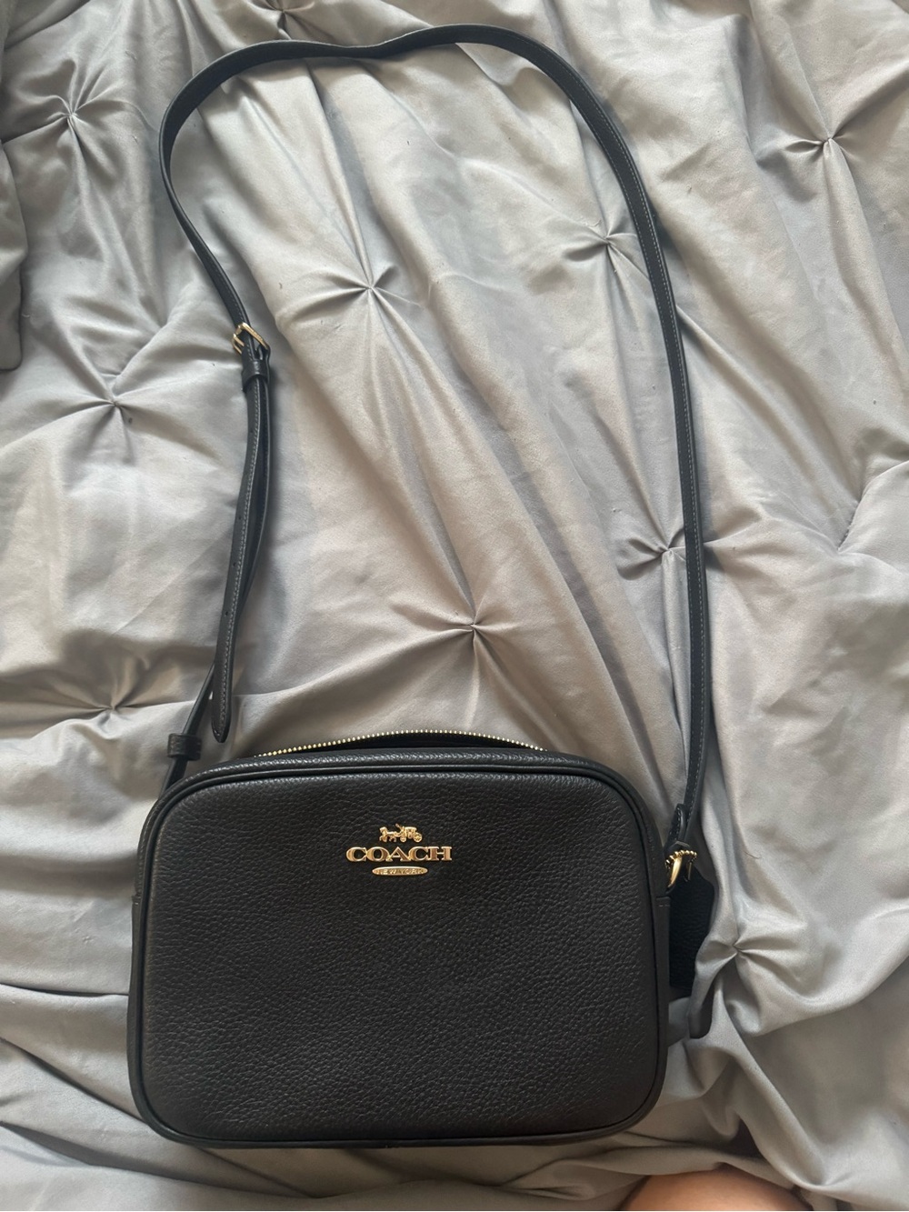 Coach Jaimie camera bag black pebbled leather